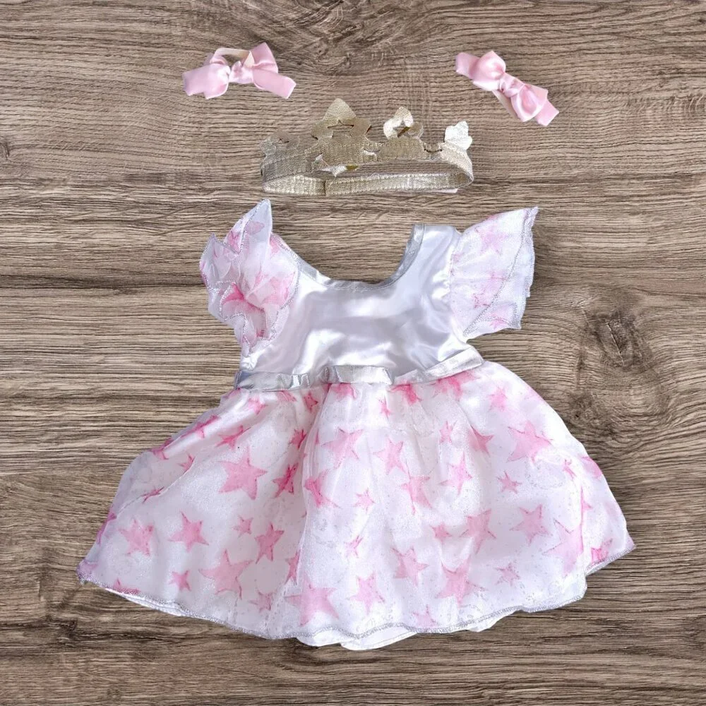 Build A Bear 2 Princess Fairy Dress Outfit Sets Crown Shoes Accessories BABW BAB